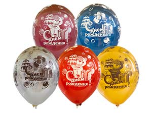 14" (Belbal) шелкография С ДР Мишка с Торт