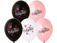 14" (Belbal) шелкография С ДР Звезды розовые