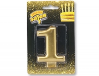 Свеча Цифра Золото 1