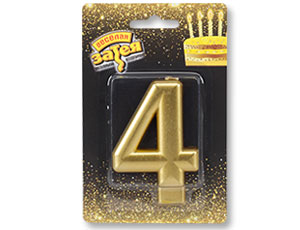 Свеча Цифра Золото 4  