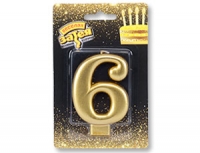 Свеча Цифра Золото 6