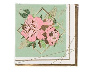 Салфетки Пионы  25*25 / 6шт