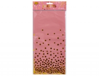 Скатерть п/э фольг Горошек золото 130х180см.