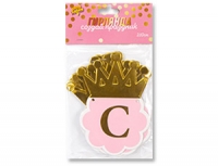 Гирлянда буквы С Днем Рождения Корона золото 
