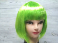 Парик "Каре" прямой волос /зелёный