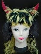 Карнавальный парик "чёрт с рогами".