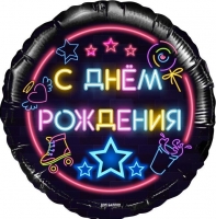 FM Круг С ДР неоновые огни 