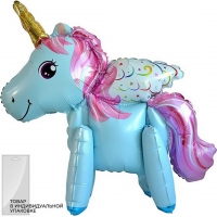 A  Ходяч.фигура AIR Единорог с крыльями голубой 