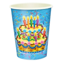 Стаканы 250мл Праздничный ТОРТ