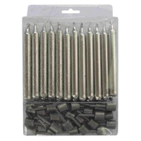 Свечи Серебряные  с блестками 24шт с держат.