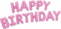 Шар фольга Happy Birthday Pink буквы 