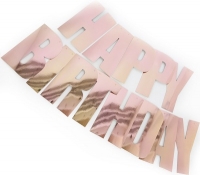 Гирлянда буквы Happy Birthday Золото розовое