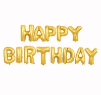 Шар фольга Happy Birthday GOLD 