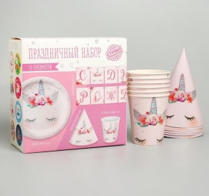 Набор С ДР Единорог (сервировка/акс) 