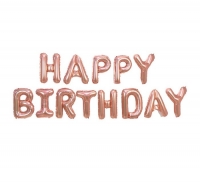 Шар фольга Happy Birthday Rose Gold  буквы 