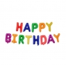 Шар фольга Happy Birthday Разноцветные буквы