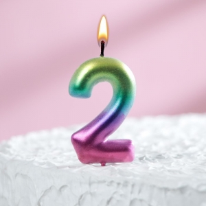 Свеча Цифра 2 "Акварель" 