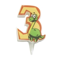 Свеча Цифр 3 Динозавр