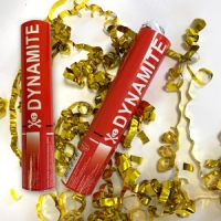 Пневмохлопушка 20см  Динамит, серпантин Gold 