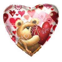 FM Сердце Влюбленный медвежонок 18"/45см