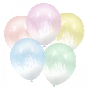 Воздушный Шар (12''/30 см) Браш белый хрусталь ассорти.